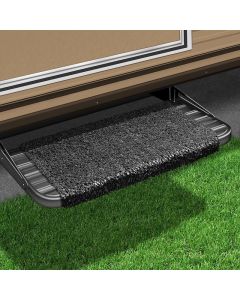 Entry Step Rug; Wraparound ®; Wrap Around Hook And Spring; 18 Inch Width; Black; Outdoor Turf With Marine Backing; With Shrink-wrap And Sleeve; Single
