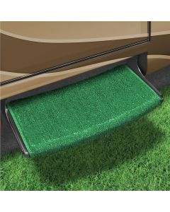 Entry Step Rug; Wraparound ® Radius ™; Wrap Around Hook And Spring; 22 Inch Width; Green; Outdoor Turf With Marine Backing; With Shrink-wrap And Sleeve; Single
