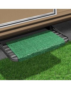 Entry Step Rug; Wraparound ®; Wrap Around Hook And Spring; 18 Inch Width; Green; Outdoor Turf With Marine Backing; With Shrink-wrap And Sleeve; Single
