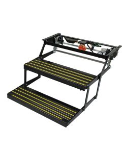 Entry Step; Revolution; Double Electric Folding Steps; Permanent Mount; Square Edge Step; Steel