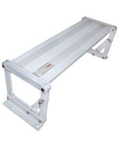 Entry Step; Basement; Single Rear Door Basement/Bumper Step: 20 Inch Length x 6 Inch Width and 7.8 Inch Step Rise; 2-1/4 Inch Collapsed Height; Built In Step Tread; Self-Illuminating Glow Plates; Silver; Aluminum Step With Stainless Steel Hardware
