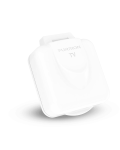 Receptacle; Outdoor Use; Square Shape; Cable TV Miniature Inlet; Single Receptacle; White; Fiber Filled UV Stabilized Polyester And Plastic; With Cover
