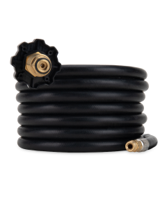 Propane Hose; Propane Feed Hose; Replacement Hose For Camco Part Number 59123 and 59125; Excess Flow Soft Nose Prest-O-Lite (POL) x 1/4 Inch Inverted Male Flare; Without Regulator; Without Thermal Protection; 12 Foot Length
