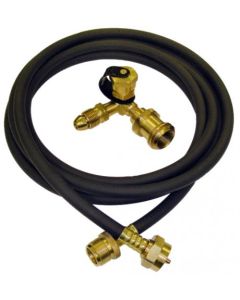 Propane Adapter Fitting; Flow Longer Plus; Black Hose; Thermoplastic And Brass