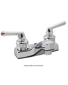 LAVATORY FAUCET, 4IN, 2 LEVER TEACUP, PLASTIC, CHROME