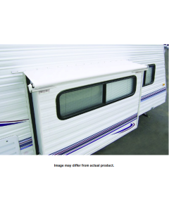 Awning; Slideout; Slide Out Cover; 42 Inch Extension Automatically Extends/ Retracts With The Slide Out; Roof Size Range 98 To 105 Inches; Flange Size Range 103 To 110 Inches; 109 Inch Fabric Width; Solid White; Vinyl; Without FLXguard; Mounting Brackets 