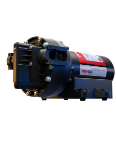 Fresh Water Pump; PowerRV Aquajet Series; Self-Priming (Up To 13 Foot); Variable Speed; 5.3 Gallons Per Minute; 65 PSI On Demand Pressure Switch And Safety Bypass; 12 Volt DC; 3/4 Inch Quick Attach Ports; With Fittings; 8.89 Inch Length x 4.84 Inch Width 