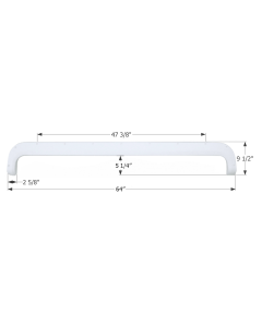 63 7/8 x 9 1/2 Polar White
