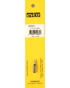 Screw Bit; #1 Point Size/ 1/4 Inch x 1 Inch Bit Size; Square Recess Power Bit; Carded
