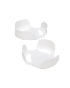 Plate Holder; Stack-A-Plate; One For 7-1/4 Inch Plates and One For 10-1/4 Inch Plates; With Non-Slip Backing for Storage in Cabinets; Bright White; Plastic; With English Language Packaging
