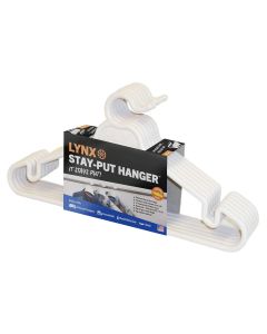 Clothes Hanger; Stay-Put Hanger; White; Polypropylene; Set Of 6
