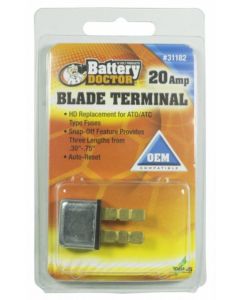 Circuit Breaker; 20 Amp; Replacement For ATO/ATC Fuses; Automatic Reset; Single; Blade Style
