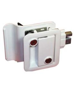 Entry Door Latch; Fastec; Dead Bolt Latch; Fits Door 1-1/4 Inch To 1-1/2 Inch Thick; White; With 2 FIC Keys/ Door Edge Cover Plate/ Strike Plate And Mounting Screws
