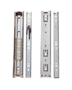Drawer Slide; Use With RV Designer Drawers; 100 Pound Weight Capacity; 45 Millimeter; Ball Bearing; 12 Inch Length; Without Soft Close; Set Of 2
