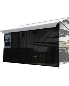 Awning Sunshade; Solera Super Shade; For Use Along Awning Length; 15 Foot Width x 10 Foot Drop; Black Plastic