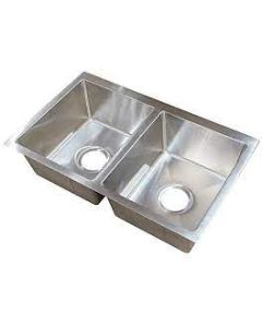 27X16X7 DOUBLE BOWL LEVEL BREAK SINK; R10 CORNERS; STAINLESS STEEL 304
