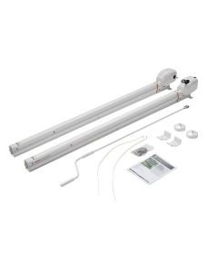 Awning Arm; Solera; For Patio Awnings; For Use On Coaches With Straight Sides; Manual; 69 Inch Tall Arm Size; White; With Crank; 2 Position Pitch; Full Set
