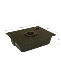 Waste Holding Tank; HT630B-SBD; Can Be Used For Black Or Gray Water; 8 Gallon Capacity; 22-1/2 Inch Length x 18-1/2 Inch Width x 6 Inch Height; 3 Inch Diameter Threaded Spigot Fitting; With 1-1/4 Inch Solvent Welded Mounting Flange; ABS Plastic; Single
