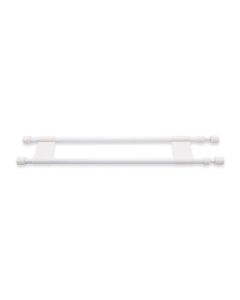 Refrigerator Content Brace; Spring Loaded Bar Style; Bar Extends From 19 Inch Length to 34 Inch Length; White Plastic; Double Bar; With English/ French Language Packaging
