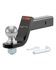 Trailer Hitch Ball Mount; Class III/ Fits 2 Inch Receiver; 7500 Pound Gross Trailer Weight/ 750 Pound Tongue Weight; 4 Inch Drop; Non-Swivel; Non-Extendable; 8-1/4 Inch Hollow Shank; With 2-5/16 Inch Chrome Hitch Ball; Steel; Includes 5/8 Inch Pin and Cli