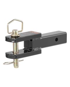 Trailer Hitch Ball Mount; Class III/ Fits 2 Inch Receiver; 6000 Pound Gross Trailer Weight/ 600 Pound Tongue Weight; Straight/ Clevis and Pin Style; Non-Swivel; Non-Extendable; 1 Inch Ball Shank Hole; Without Hitch Ball; Powder Coated Steel
