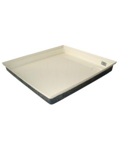 Shower Pan; SP100; Rectangle; 27 Inch Length x 24 Inch Width x 4 Inch Height; With Ready To Drill Drain; Colonial White; ABS Plastic; Single
