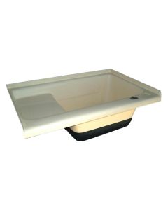 Bathtub; TU500; Sit-In Step Tub; 36 Inch Length x 24 Inch Width x 13 Inch Height; 16-1/2 Inch Length x 24 Inch Width Seat; Textured Floor Surface; With Ready To Drill Right Hand Drain; Colonial White; ABS Plastic; Single
