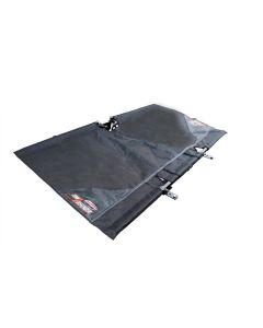 Towed Vehicle Shield; Tow Defender; Mounts To Tow Bar; Roll-Up; Vinyl Coated Mesh; Black
