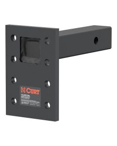 Pintle Hook Mounting Plate; 2 Inch Receiver Mount; 10000 Gross Trailer Weight; 4 Sets Of Holes; 7 Inch Plate Height; 6-1/2 Inch Maximum Drop/ 1/2 Inch Maximum Rise; 10-1/2 Inch Shank Length; Solid Steel Shank
