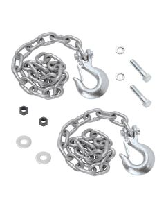 Trailer Safety Chain; Goose Box; 16000 Popund Capacity; Grade 70; 44 Inch Length x 5/16 Inch; With 5/16 Inch Clevis Hook and Hardware; Set of 2
