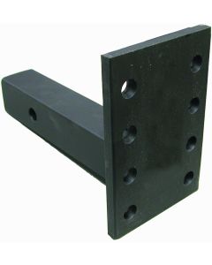 Pintle Hook Mounting Plate; 2 Inch Receiver Mount; 12000 Pound Towing Capacity/ 1200 Pound Tongue Weight Capacity; 4 Sets Of Holes; 1-3/4 Inch Between Holes; 7-5/8 Inch Shank Length; Steel Solid Shank; 7-1/2 Inch Drop
