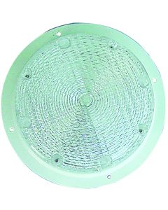 2 Volt Surface Mounted light designed to flood light in all directions. Two wire construction with extra sturdy 0.060" powder coated steel base. Featuring a gasket between the lens and base, as well as a gasket for mounting.CSA approved. Uses bulb #1156. 