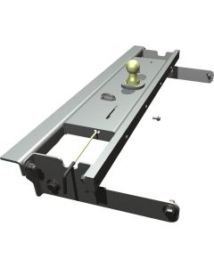 Gooseneck Trailer Hitch; Turnover Ball Gooseneck; Direct-Fit; 30000 Pound Weight Carrying Capacity; Under Bed; Stow-A-Way Ball; Includes Side Plates/ Cross Members Mounting Hardware/ Center Section/ 2-5/16 Inch Ball/ Release Handle/ Safety Chain U-Bolt Ki
