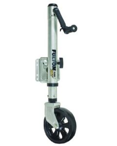 Trailer Tongue Jack; XLT ™; Manual Round Sidewind; Swing Away; 1500 Pound Lift Capacity; 12 Inch Travel; 10-1/2 Inch Retracted x 22.6 Inch Extended Height; 15.9 Inch Clearance; Bolt-On Mount; Sharkskin Finish; With Mounting Hardware
