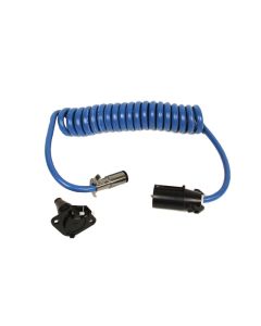 Trailer Wiring Connector Adapter; 7-Way Blade to 6-Way Pin; Coiled Wire
