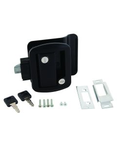 Entry Door Latch; Travel Trailer Lock; Black; With Keys
