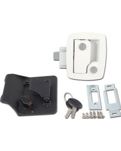 Entry Door Latch; Travel Trailer Lock; White; With Keys