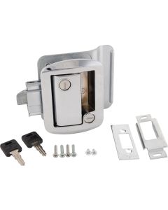 Entry Door Latch; Travel Trailer Lock; Chrome; With Keys