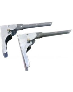 Shelf Bracket; 9 Inch Length Top Flange x 6 Inch Length Wall Flange; Foldable; Set Of 2; Flush Mount