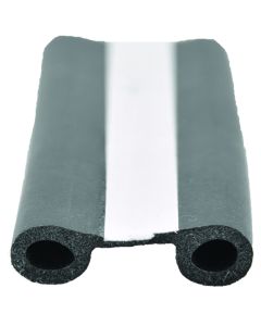 EPDM DOUBLE BULB SEAL W/PSA TAPE (WHITE TAPE) BLACK11/2IN X 1/2IN X 50FT