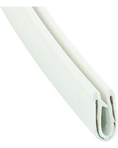 Door Window Channel Seal; U-Channel Type; Clip-On; 9/16 Inch Width x 1/4 Inch Height x 50 Foot Length Roll Outside Dimensions/ 1/3 Inch Width x 5/64 Inch Height x 50 Foot Length Roll Inside Dimensions; White

