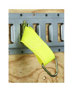 Tie Down Track Adapter; E-Track; Rope Ring Style For E-Track System; 2 Inch Width x 6 Inch Length; 3000 Pound Break Strength; Yellow; Nylon and Steel