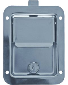 Buyers Products, Tool Box Latch; Mounts In a 3-3/8 Inch x 4-5/8 Inch Recess; 4 Bolt Holes; Stainless Steel; Lockable