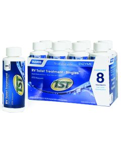 Waste Holding Tank Treatment; TST ™; Biological Treatment Used To Break Down Waste and Tissue; Without Formaldehyde; With Deodorant; Lubricates Sensors; Treats 40 Gallon Holding Tank; 4 Ounce Bottles; Package of 8; With English Language Packaging
