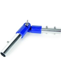 Extension Handle Adapter; Converts a Fixed Extension Handle to Pivoting Head Extension Handle; Spring Loaded Push Button Connector; Anodized Aluminum; With English/ French Language Packaging
