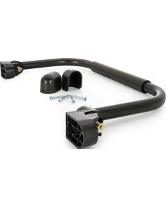 Exterior Grab Bar; Powder Coated; Black; Aluminum; Fold-Away Design; Single; With English/ French Language Package
