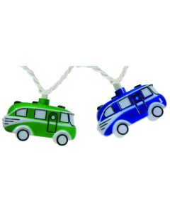 Party Lights; Retro Motorhomes; 8 Foot Length; 10 Lights; For Indoor/ Outdoor Use; 120 Volt With Overload Protection; With Light String/ Two Spare Bulbs/ Spare Fuse
