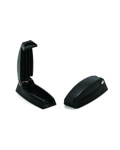 Door Catch; For Holding RV Baggage Doors Open; C-Clip Style; Black; Plastic; Package of 2; With English/ French Language Packaging
