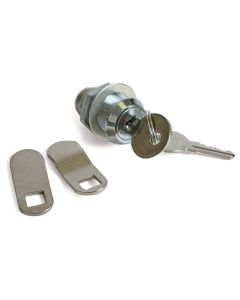 Lock Cylinder; For Baggage Compartment Door; Keyed Cam Lock; 5/8 Inch Length; Single With 2 Keys; With One 5/8 Inch Offset Cam And One Straight Cam; English/ French Language Poly Bag Package

