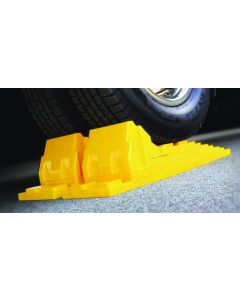 Wheel Chock; Yellow; For Use With Leveling Blocks; Package of 2
